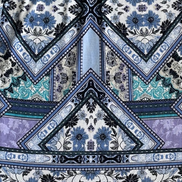 J. Jill Mosaic Floral Jersey Knit Shift Dress Med Stretchy Comfy Classic Casual - Picture 4 of 11